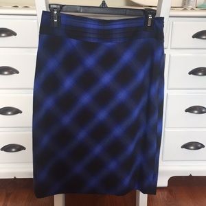 Black and blue plaid pencil skirt, The Limited sz4